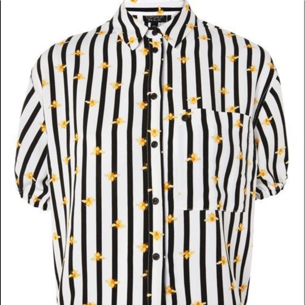 Topshop Striped Bumble Bee Top Size 6